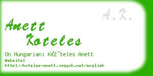 anett koteles business card